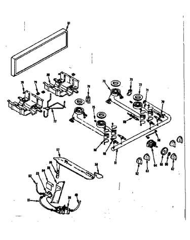 Backguard and top burner section