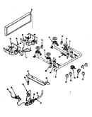 Backguard and top burner section