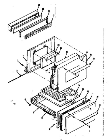 Backguard and door section
