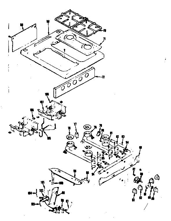 Top burner section