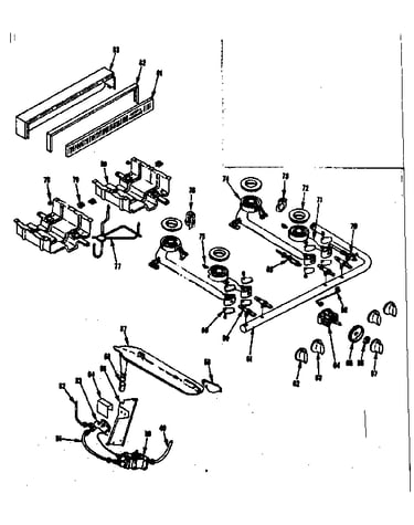 Backguard and top burner section