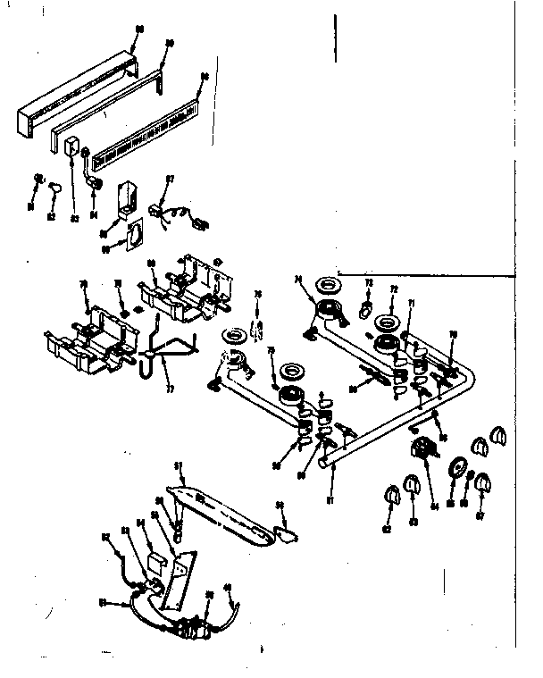 BACKGUARD AND TOP BURNER SECTION