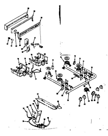 Backguard and top burner section