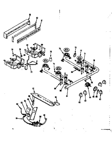 Backguard and top burner section