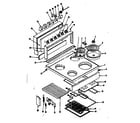 Kenmore 1199246800 main top and backguard section diagram