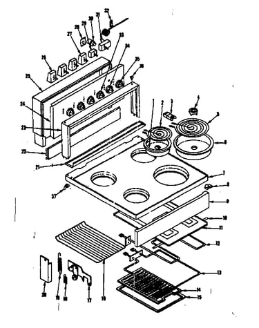 Main top and backguard section