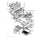 Kenmore 1199266840 main top and backguard section diagram
