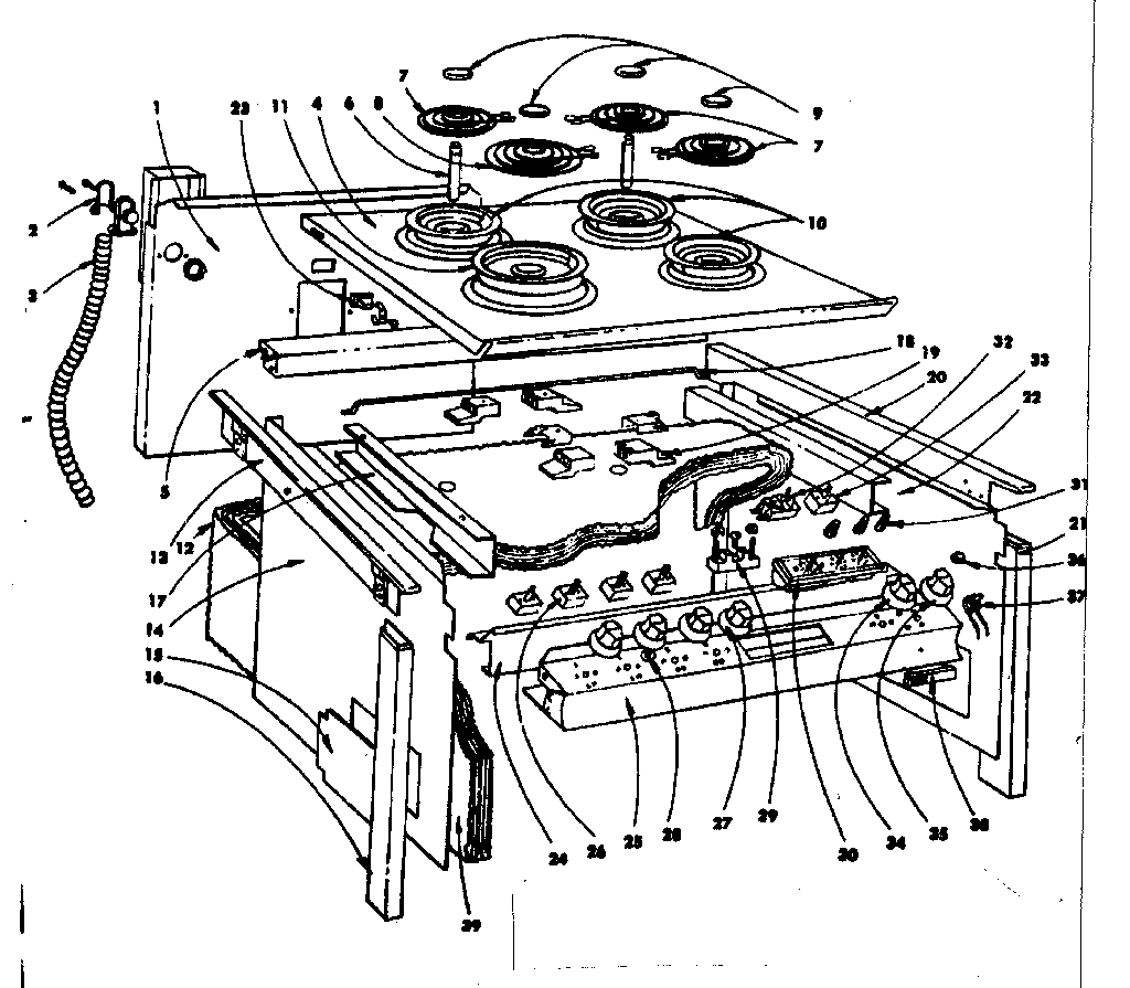 Top section and outer body parts