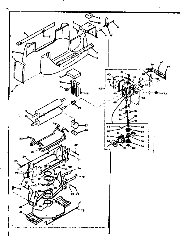 WRINGER AND WRINGER GEAR CASE ASSEMBLY