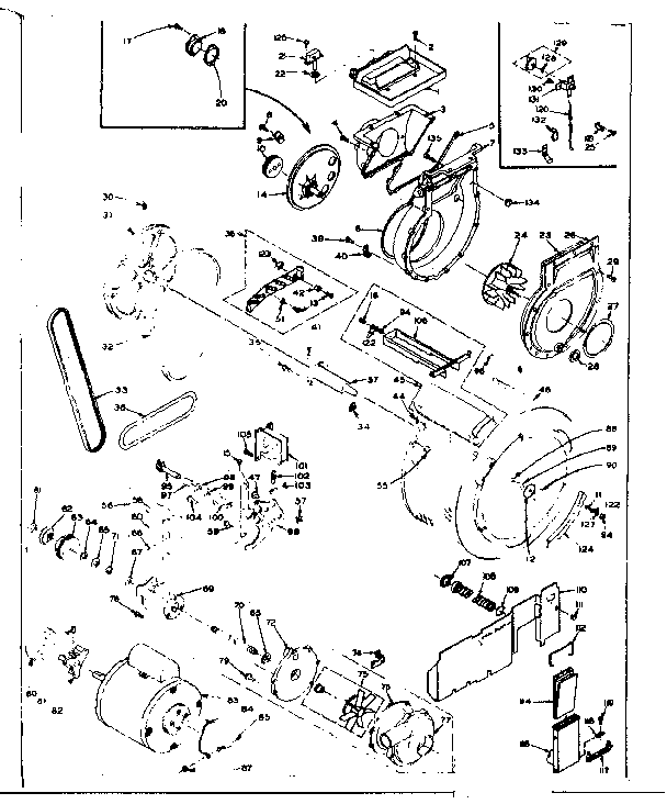Blower, cylinder, pump and motor