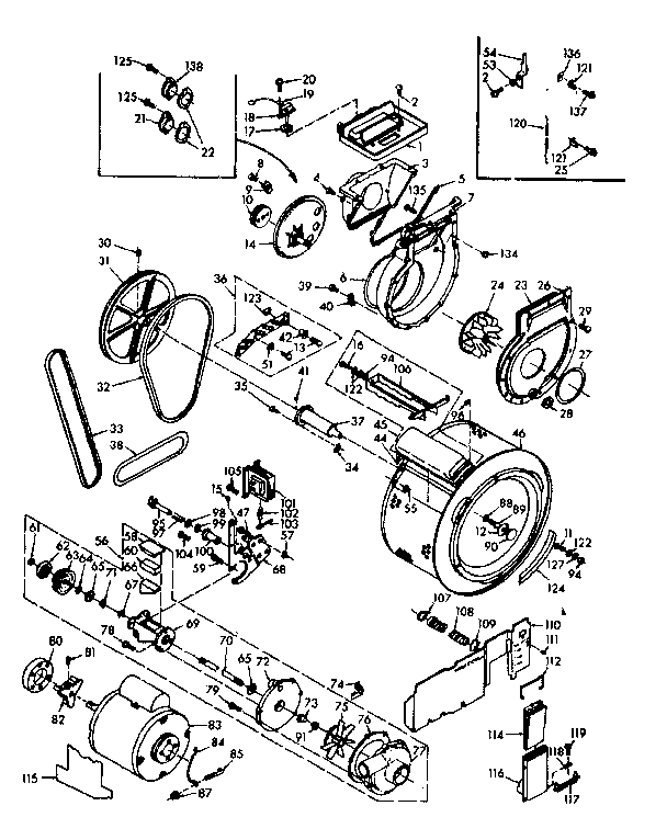 Blower cylinder pump and motor