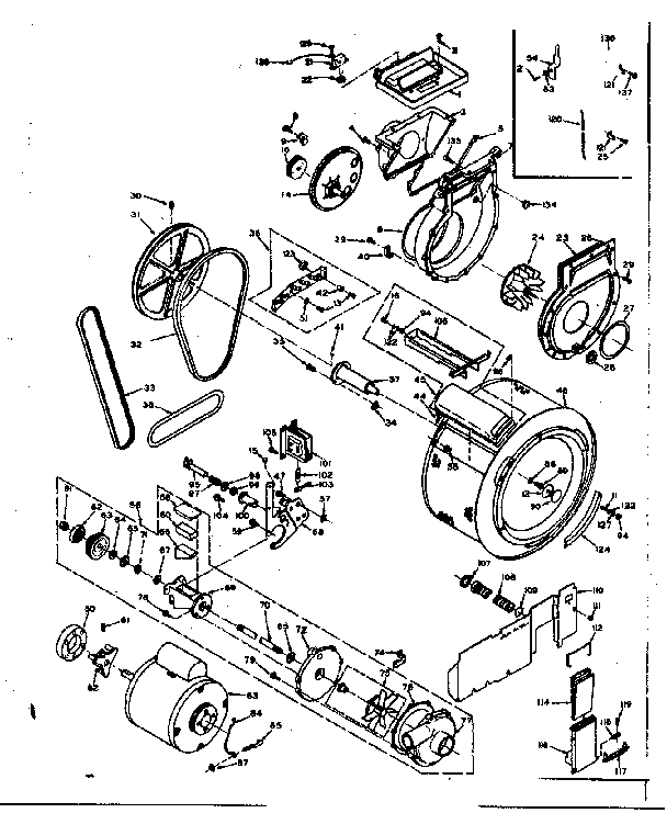 Blower, cylinder pump and motor