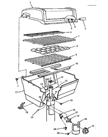 Grill and burner section