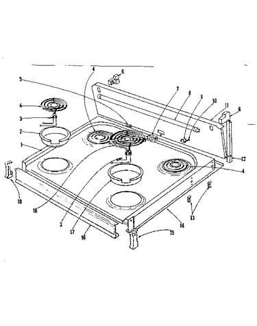 Cook top section