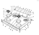 Kenmore 1019026601 cook top section diagram
