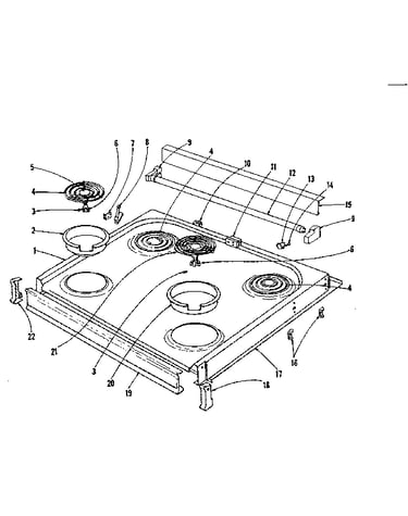Cook top section