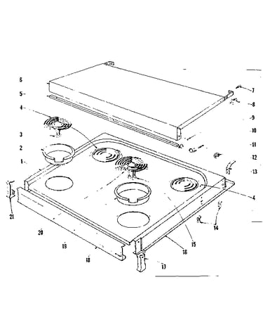 Cook top section