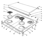 Kenmore 1019126641 cook top section diagram