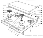 Kenmore 1019136450 cook top section diagram