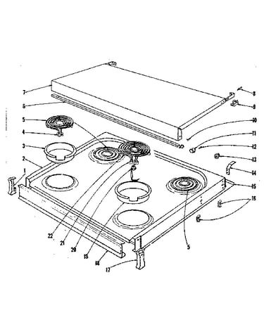 Cook top section