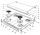 Kenmore 1019136590 cook top section diagram