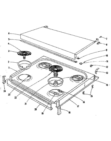 Cook top section