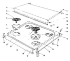 Kenmore 1019136650 cook top section diagram
