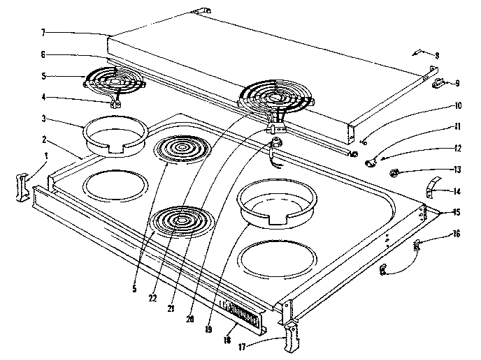 Cook top section