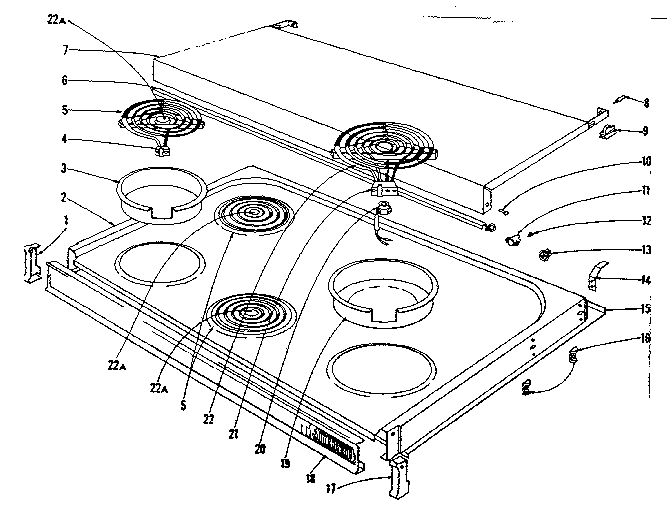 Cook top section