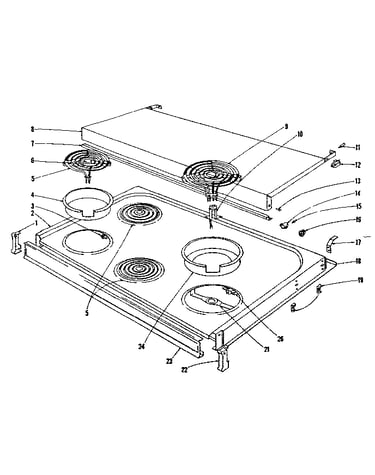 Cook top section
