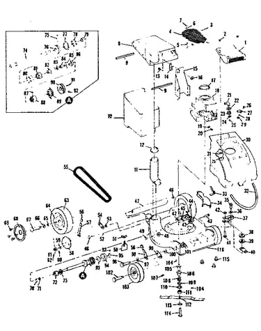 Engine and mower deck assembly