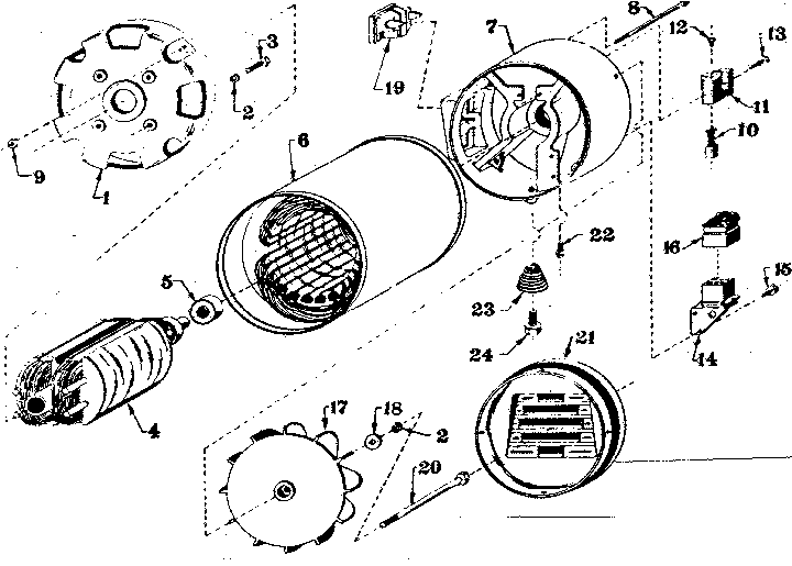 Rotor and stator assembly