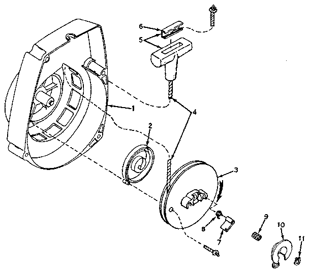 SHROUD AND REWIND STARTER NO. 590421