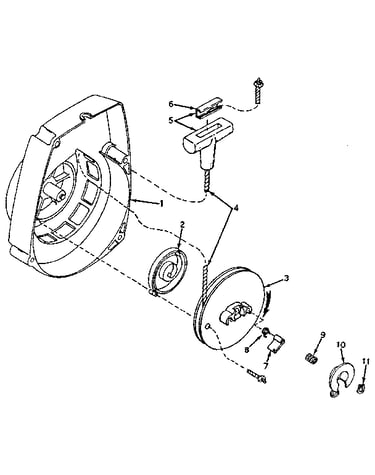 Shroud and rewind starter no. 590421