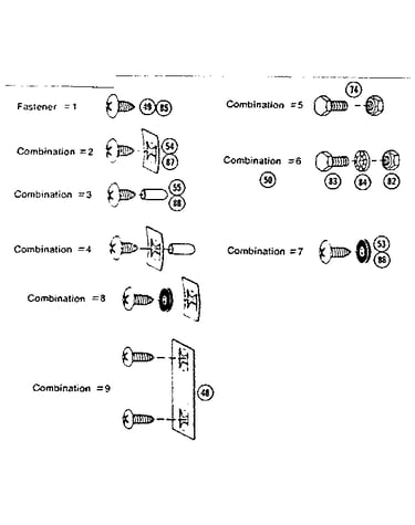 Fastener combinations