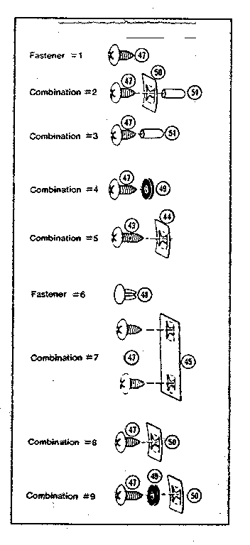 Fastener combinations