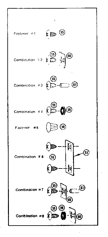 Fastener combinations