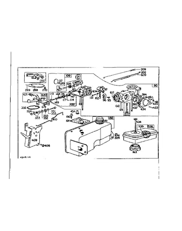 Carburetor and fuel tank assembly