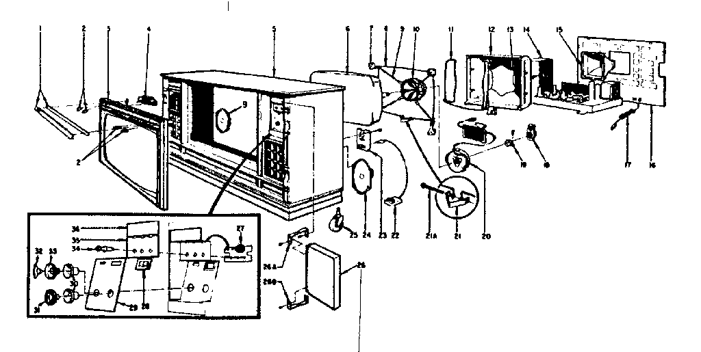 Cabinet parts view