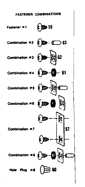 Fastener combinations