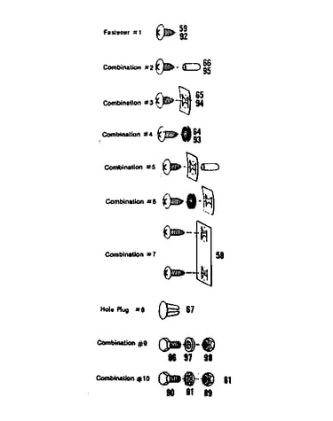 Fastener combinations
