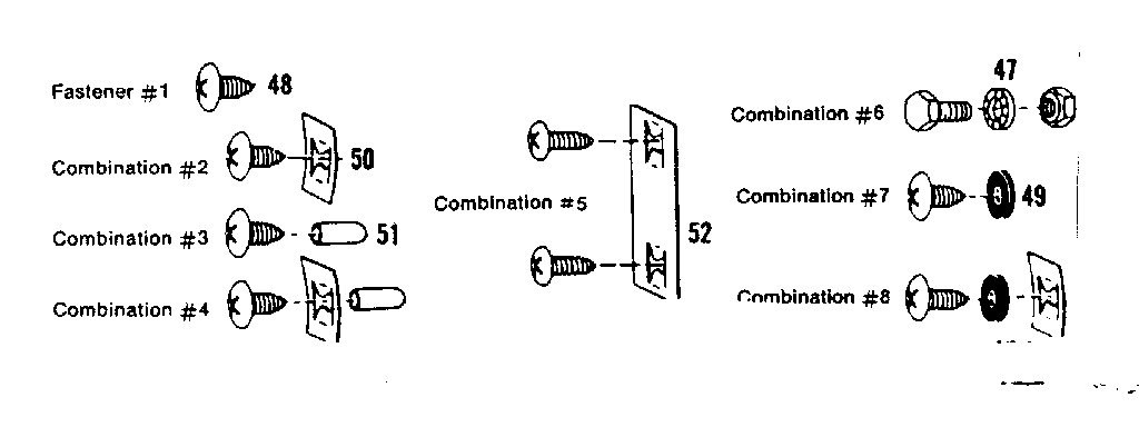 Fastener combinations