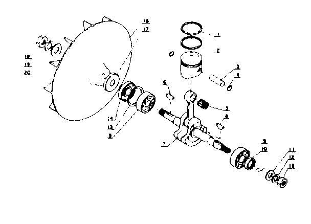 Crankshaft, piston