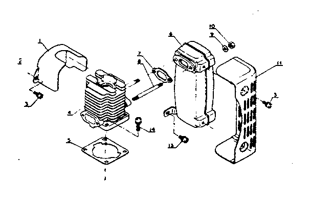 Cylinder and muffler