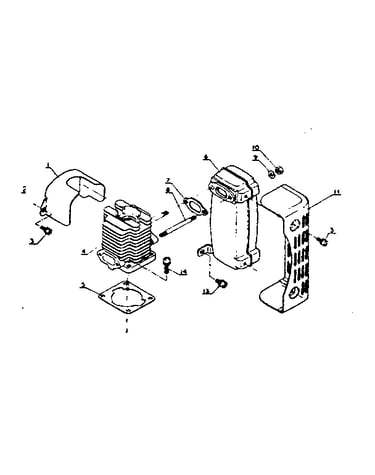 Cylinder and muffler