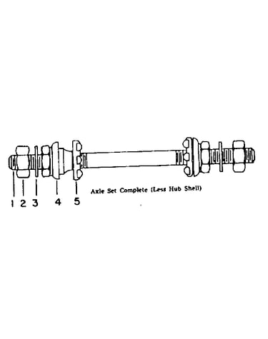 Axle set complete (less hub shell)