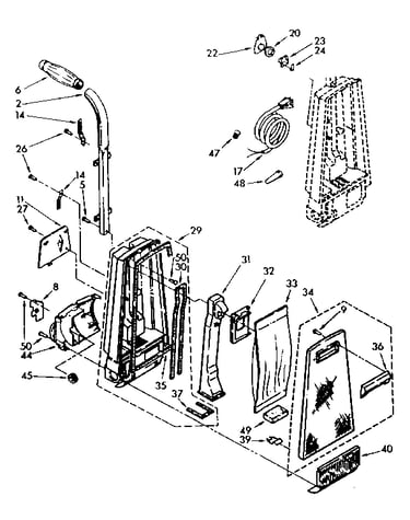 Handle and bag housing