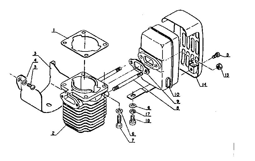 Cylinder and muffler