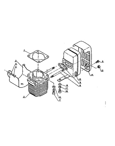 Cylinder and muffler