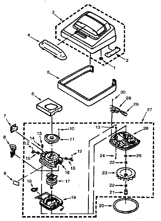 Nozzle and motor assembly